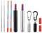RZJZGZ 2 Pack Telescopic Reusable Straw, Collapsible Stainless Steel Straws, Portable Metal Drinking Straws with Aluminum Key-Ring Case & Cleaning Brush for Travel, Home, Work (Black and Silver)