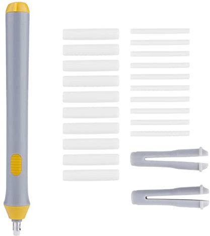 Elektrischer Radiergummi, Set mit 22 Nachfüll-Radierern, automatisch, zum Zeichnen, batteriebetrieben (grau)