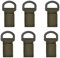 Egurs 6 Stück Taktische Molle Webbing D-Ring Karabiner Schlüsselanhänger Gürtelschnalle mit Klettverschluss Zubehör Halter Armee grün