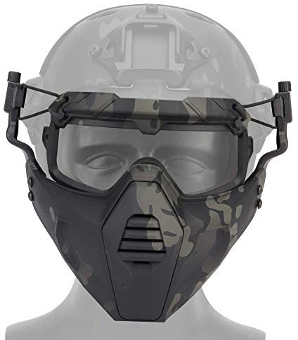 LEJUNJIE Airsoft Demi Masque Visage,Fast Casque Lunettes Lunettes avec Masque Amovible Convient pour Airsoft Paintball Halloween Party