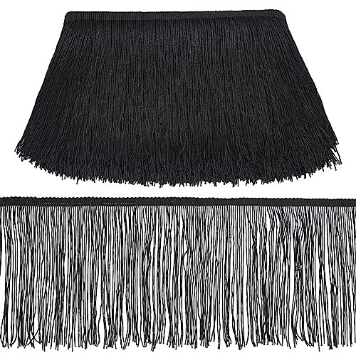 OLYCRAFT 9.2M 15cm Fringe Trim Lace Quaste Schwarz Chainette Fringe Trim Band Für Latin Dance Dress DIY Kleidung Verschönerung Lampenschirm Und Kissen Dekorationen
