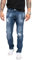 Indumentum Jeans Herren Slim Fit Hose Stretch Männer Jeans Hosen Herrenjeans Denim Herrenhose Mens Pant Stretchjeans Destroyed-Look Blau IS-304 W42 L34