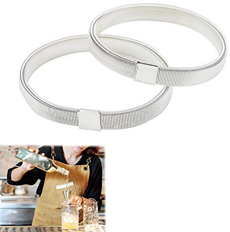 CHENGZI Anti-Slip Shirt Sleeve Armbands Stretch Elastic Armbands Bracelet Sleeve Holders 1 Pair (SILVER)