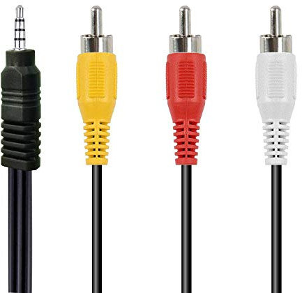 AILTECK 3.5mm to RCA Camcorder AV Audio Video Output Cable, 3 RCA to 3.5mm AV Input Cord Replacement for Sony TV TCL TV 5FT