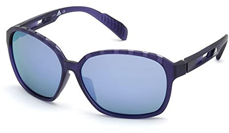 adidas Sport - Sonnenbrille, SP0013 - Form rund, Farbe mattes Violett, Gläsern farbe Rauch polarisiert