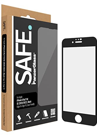 SAFE Screen Protector for Apple iPhone 6 | 6s | 7 | 8 | SE (2020/2022) - Fingerprint Resistant Tempered Glass Screen Protector with Full Screen Coverage - Case Friendly