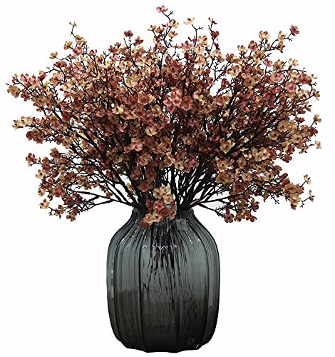 JAKY-Global Künstliche Blumen 6 Stück Getrocknete Unechte Seide Blumen Babysbreath Pflanze Dekoration für Hochzeit Sträuße Haus Garten Party Blumenschmuck (Herbstkaffee)