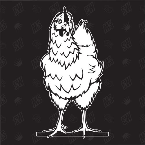 speedwerk-motorwear Huhn Version 3 - Aufkleber, Henne, Autoaufkleber, Sticker, Bauernhof, Tiere, Farmanimals, Hahn, Gockel, Hühnchen, Vogel, Geflügel (AUCH MIT Wunschname MÖGLICH)