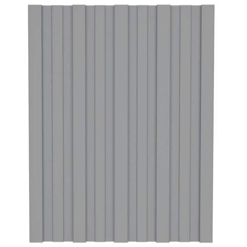 vidaXL 36x Dachpaneele Trapezblech Dachplatten Dachblech Trapezbleche Profilblech Metallblech Stahlblech Dach Platten Verzinkter Stahl Grau 60x45cm