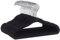Amazon Basics Kinder-Kleiderbügel aus Samt, rutschfeste Kleiderbügel für Babys und Kleinkinder, 29 cm, 50er-Pack, Schwarz/Silberfarben
