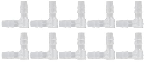 Hilitand 10 Stück 90-Grad-Winkel-Schlauchtülle aus Kunststoff mit Gleicher Widerhakenverbindung, L-förmiger Schlauchanschluss für Aquarium, Luft, Wasser, Heizöl, Inertgas (6mm)