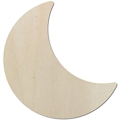 Kleenes Traumhandel Holz-Mond Wanddeko 60 cm – DIY Pappelsperrholz Tür- & Fensterschmuck zum Selbstgestalten