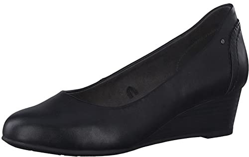 Jana Damen Pumps mit Keilabsatz Vegan, Schwarz 1 (Schwarz), 38 EU