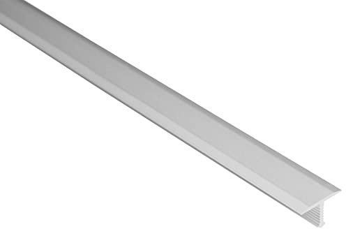 Effector Übergangsprofil T-Profil, 100 cm, 13x9 mm, Silber, Bodenleisten Übergangsschiene, Eloxiertes Aluminium, Aluprofil, für Laminat, Parkett und Fliesen