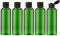 Toureal 100ML Flacon avec Flip Cap Vide (5 Pièces), Rechargeable Bouteille de Voyage pour Cosmétique avec Entonnoir (Vert)