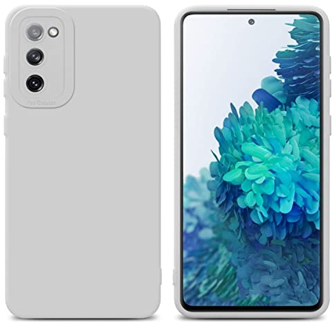 Cadorabo Hülle kompatibel mit Samsung Galaxy S20 FE Schutzhülle TPU Silikon Case Liquid Design mit Kameraschutz Slim Kratzfest Weiche Gummi mit Rundumschutz Case Hülle für Galaxy S20 FE in Weiß
