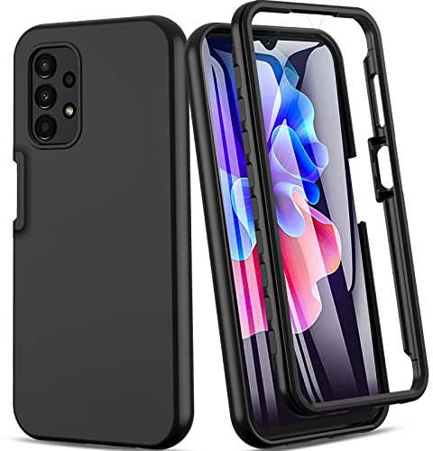 Coque pour Samsung A13 4G /A13 5G /A04S - Protection complète à 360° - Double coque de protection anti-chocs - Avec protection d'écran pour Samsung A13/ Samsung A13 4G /A13 5G/A04S (Noir)