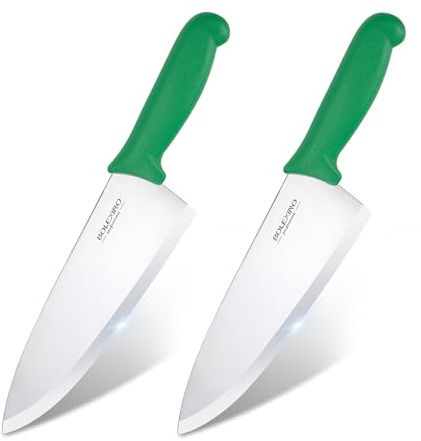 BOLEXINO 8 inch Japanese High Carbon Stainless Steel Chef Knife Set, Professional Extra Sharp Wide Cook Knife with Non-slip Ergonomic Handle, for Kitchen Home Restaurant