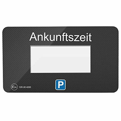Parkwächter V1 Klebepads mit Parkscheiben-Folie für die elektronische Parkscheibe, 2 Stück, deutsch, Carbon