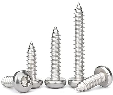 FandWay Vis autotaraudeuses à tête cylindrique Torx M3 x 12/16/20/25/30 mm, vis antivol de sécurité, vis en acier inoxydable 304, vis à bois à tête ronde avec 1 embout (25 pièces/chaque)