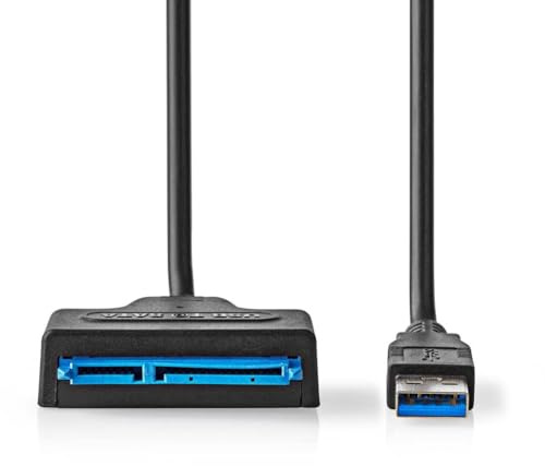 Nedis Hard Disk Adapter, USB 3.2 Gen 1 to SATA 22-Pin, Cable for 2.5 HDD SSD Up to 3TB, Plug and Play with LED Indicator - 0.5m Cable