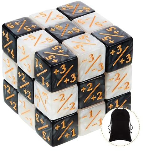 MUYAPAY 24 Stücke Würfel Zähler Magic The Gathering Zubehör, Magic The Gathering Würfel, Token Würfel Loyalität Würfel D6 Würfel Kompatibel mit MTG, CCG, Kartenspiel Zubehör, mit Aufbewahrungsbeuteln