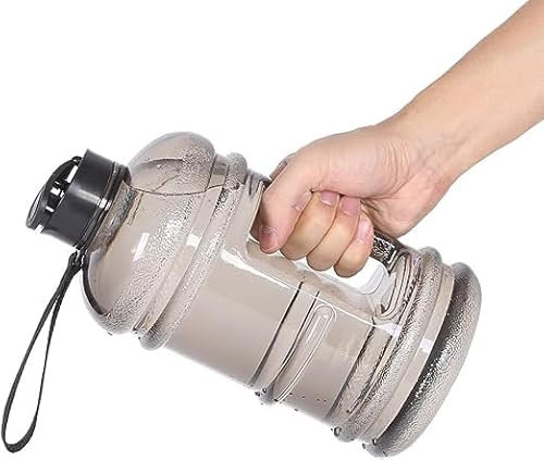 Zanbeel Jumbo 2.2L Water Bottle Leakproof BPA Free Jug Kettle Daily Hydration Gym Fitness Athletic Gear Sports With Carry Strap/Handle for Camping Hiking Office Home,Black