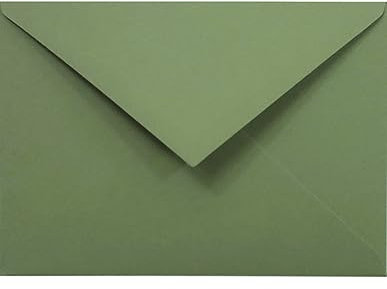 Netuno 100 farbige Briefumschläge Olivgrün DIN C6 11,4 x 16,2 cm 120g Materica Verdigris farbige Umschläge bunt hochwertig Briefhüllen Naturpapier ökologische Kuverts elegant für Einladungskarten