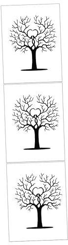 Gadpiparty 3pcs Personalised Wedding Fingerprint Tree Guest Sign Canvas Wedding Signs for Party