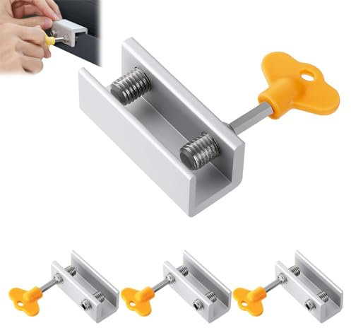 4 Pièces Serrures de Fenêtre Coulissante Fenêtre Réglable Bloque-Portes avec Clés Alliage D'Aluminium Verrou Porte Coulissante Butée de Fenêtre Coulissante, pour La Sécurité des Enfants Et des Bébés
