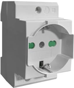 Prise Schuko + bivalente 16A 220Vac modulaire 2,5 modules DIN