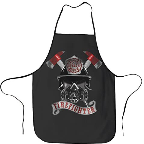 702 Kunstkittel Der Feuerwehrmann Kommt Zuerst Rein Und Zuletzt Raus, Kochschürze Personalisiert Grillschürze Verstellbare Bastelschürze Für Kochen Damen Papa