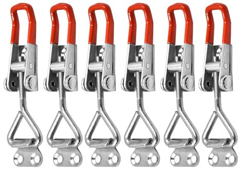 JIKEXINGMENG 8-Pack Robust Adjustable Toggle Clamp Latches - Metal Cabinet Clasp Lock with 220lbs Holding Capacity, Compact Design for Secure Closure - Ideal for DIY, Garden, and Hand Tools