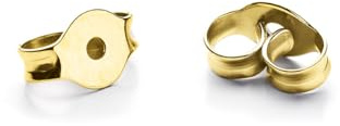 TIABELLE – Ersatz Ohrstecker-Verschluss – universal passend aus PVD beschichtetem Titan Farbe Gold – Gewindelose Ohrmutter Gegenstecker – allergenfrei & hautverträglich – Handmade in Germany