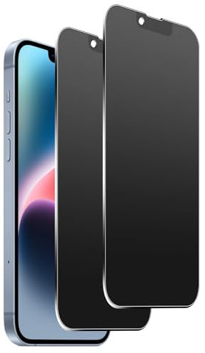 Funrae Matte Sichtschutz Schutzfolie Kompatibel mit iPhone 13/iPhone 13 Pro/iPhone 14 für Panzerglas [2 Stück], 9H Anti Fingerabdrücke Blendschutz Matt Anti-Spy Privacy Folie