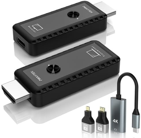 PWAYTEK Émetteur et récepteur HDMI sans Fil 4K, prolongateur Full HD 1080P, Compatible 5G/2,4G pour Streaming vidéo/Audio Depuis PC, Ordinateur Portable, Smartphone vers TV/projecteur, Plug & Play