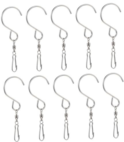 POPETPOP 50stücke Drehbare Edelstahl-haken Mit Kugellager Für Windspiele Praktische Aufhängung Für Garten Vogelhäuschen Und Pflanzen Robuste Und Langlebige Dekoration