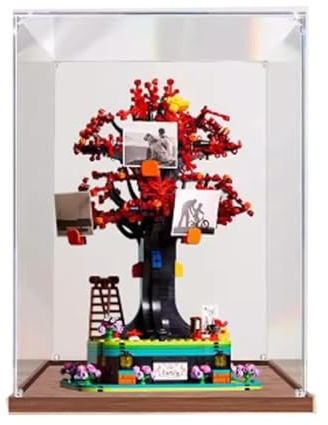 Vitrine en acrylique transparent pour Lego 21346 Arbre généalogique - Étanche à la poussière - 24,9 x 24,9 x 34,8 cm (vitrine uniquement) (2 mm)