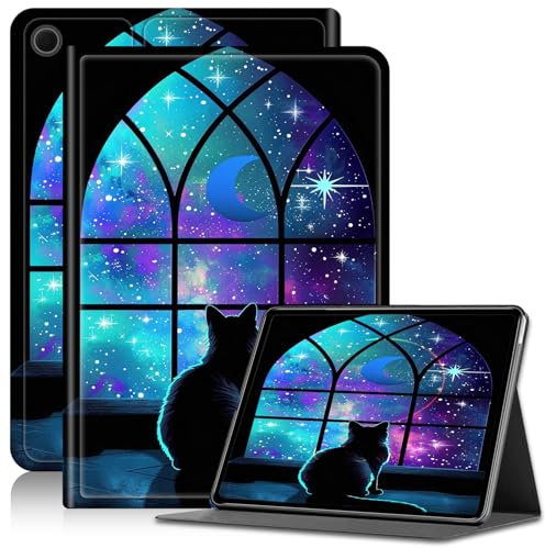 Case for Samsung Galaxy Tab A8 10.5, Adjustable Stand Galaxy Tab A8 Case, PU Leather Cover with Auto Sleep/Wake for Galaxy Tab A8 10.5 Inch 2022 SM-X200 X205 X207 Tablet Case, Window Cat