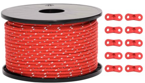 vidaXL Zeltspannseil mit Reflektorstreifen und Schraubenschlüssel 50m 5mm