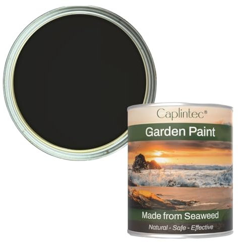 CaplinTec Eco Garden Paint | Made from Sustainably Sourced Scottish Seaweed | No VOCs | Chemical-Free & Fast-Drying | One-Coat | Ideal for Wood, Masonry, Concrete, Stone, Terracotta & Brick (Charcoal)