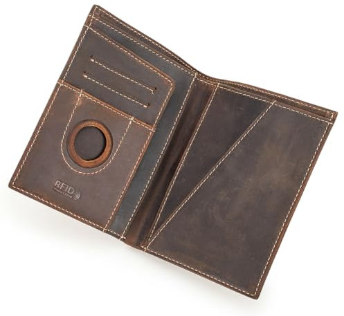 Contacts Portafoglio Airtag in pelle pieno fiore porta passaporto blocco RFID custodia per passaporto da viaggio per 2 passaporti, 2 slot per schede, 1 slot per contanti, Caff, none-Badge, Rétro