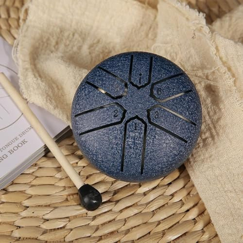 Rain Drum Outdoor, 3 Zoll 6 Töne Steel Tongue Drum Regentrommel, Rain Drum für Garten, Regentrommel für Garten,Regentrommel für draußen,Wasserdichte Regentrommel,Chakra Drum Regen für Kinder (Blau)
