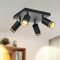 meoaow Deckenstrahler Schwarz 4 Flammig Küche Modern Deckenlampe Strahler GU10 Spots Schwenkbar Innen Metall Deckenleuchte Deckenspots für Flur Wohnzimmer Schlafzimmer, Ohne Leuchtmittel