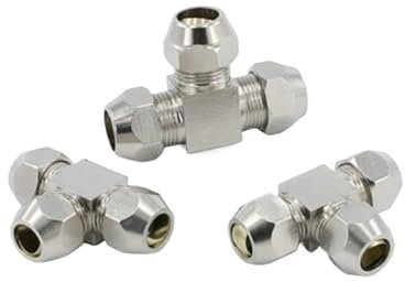 1PC Pneumatic fittings Brass T Type 4 6 8 10 12 14 16mm OD Tube Compression Ferrule Tube Compression Fitting Connector MQXFCZUX(OD tube 16mm)