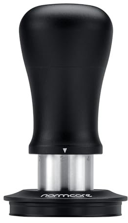 Normcore 53,3 mm Espresso-Tamper V5, Kaffeestampfer, Base Flat aus Edelstahl mit Titan-Beschichtung, kompatibel mit 54 mm Breville Sage Siebträger, Aluminiumgriff, Silikonständer