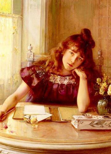 ARToPHIIU Kunstdruck Leinwand Leinwand Wand Kunst Malerei Wandkunst Der brief von albert lynch Grafti Leinwanddruck für Wanddekoration 60x90cm