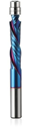 EU_HOZLY Spiral Bündigfräser 8mm Schaft, UP&DOWN Cut Spirale Flush Trim Router Bit,35mm Schnittlänge mit ano Beschichtung,Carbide Drill Bits,Wood Milling Cutters (8 * 35 * 80L)