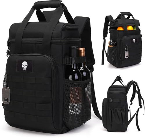 Mochila Nevera Táctica, Mochila Térmica para Almuerzo para Hombres Adultos con Asa, Mochila Enfriadora Suave Aislada, Impermeable y Antigoteo