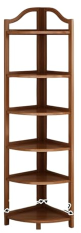 Baannaww Scaffale angolare autoportante, design salvaspazio a 90°, stabile scaffale per libri, libreria, scaffale per piante, soggiorno, camera da letto, cucina, ufficio (6 livelli)